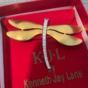 Kenneth J Lane Golden Dragon Fly Pin